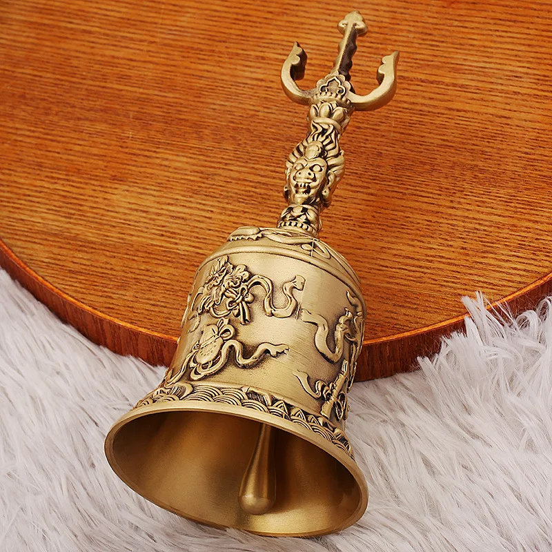 Brass Three Pure Daoist Bells Handheld Eight Treasures Bell Daoist Taoist Bell Taishang Laojun Eight Immortals Ritual Instrument