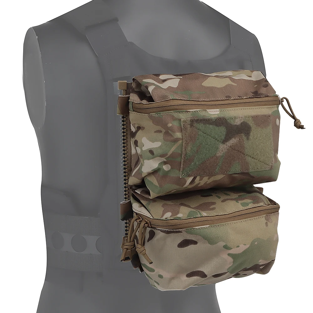 Tactical V5 PC Back Panel Double Bag General Purpose Pockets Ferro Style Vest Plate Carrier Water Bag Gear