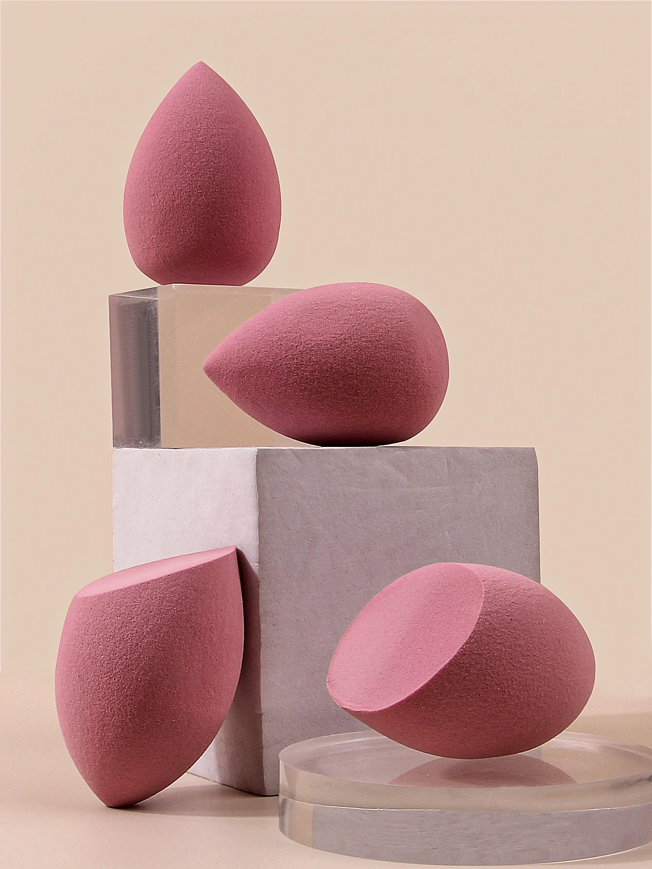 4PCS Super soft makeup sponge egg, a dry and wet dual-purpose facial makeup tool that is not prone to powder clogging