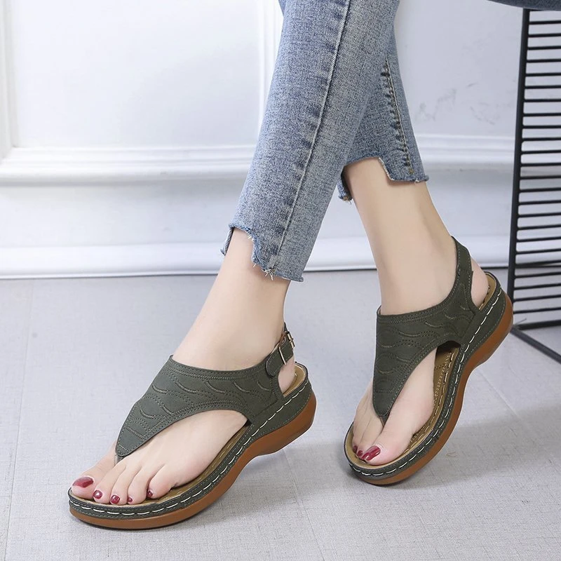 Sommer Oxford Frauen Sandalen Wohnungen Hausschuhe Pu Leder Flip-Flops Gürtel Schnalle Weibliche Schuhe 2025, Neue Rom Mode Frauen Rutschen – Detail 20