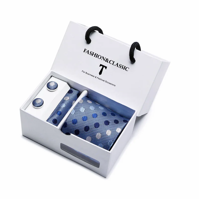 Heißer Verkauf Schwarz Paisley Krawatte Einstecktuch Manschettenknöpfe Set Für Männer Formale Luxus Hochzeit Gravatas In Geschenk Box – Detail 20