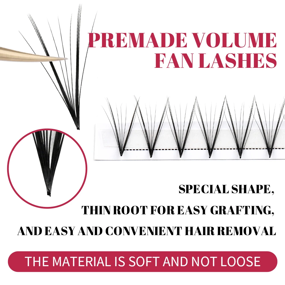 Fadvan Wispy Premade Fan Lashes 13D Eyelash Extension Spikes V Shape Volume Fans Faux Mink Soft False Lash