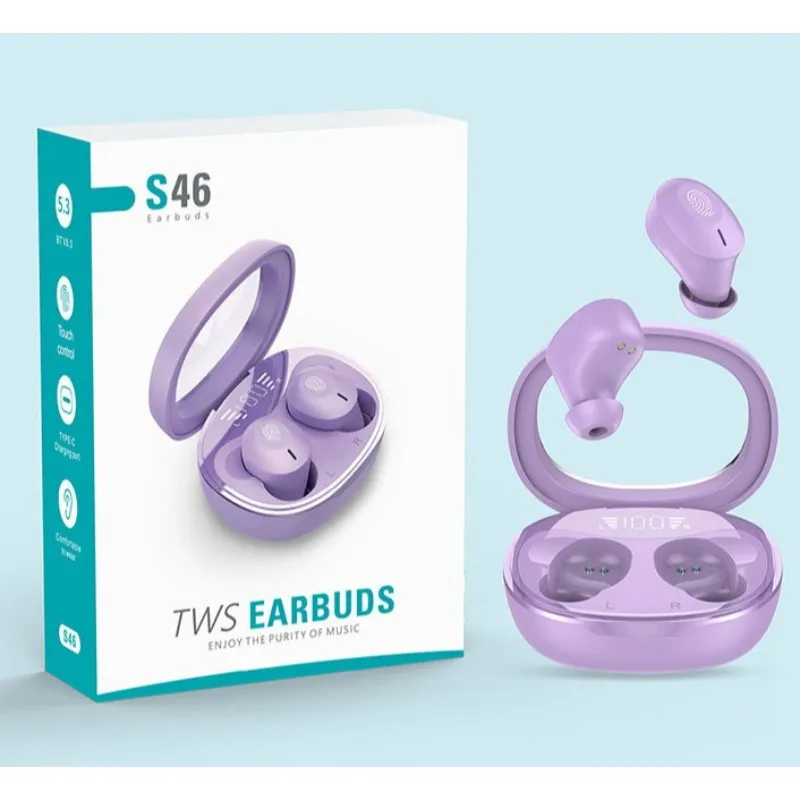 S46 Bluetooth Headset True Wireless Binaural for Apple Huawei Android Xiaomi Mobile Phone Noise Reduction Bluetooth Headset