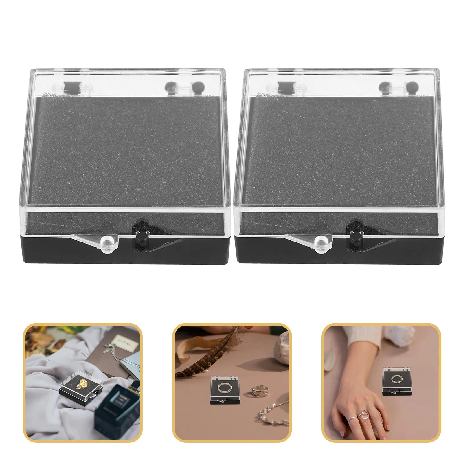 6Pcs Badge Box Elegant Brooch Storage Case Light Jewelry Display Organizer Protective Pin Lapel Medal Display Holder Desktop