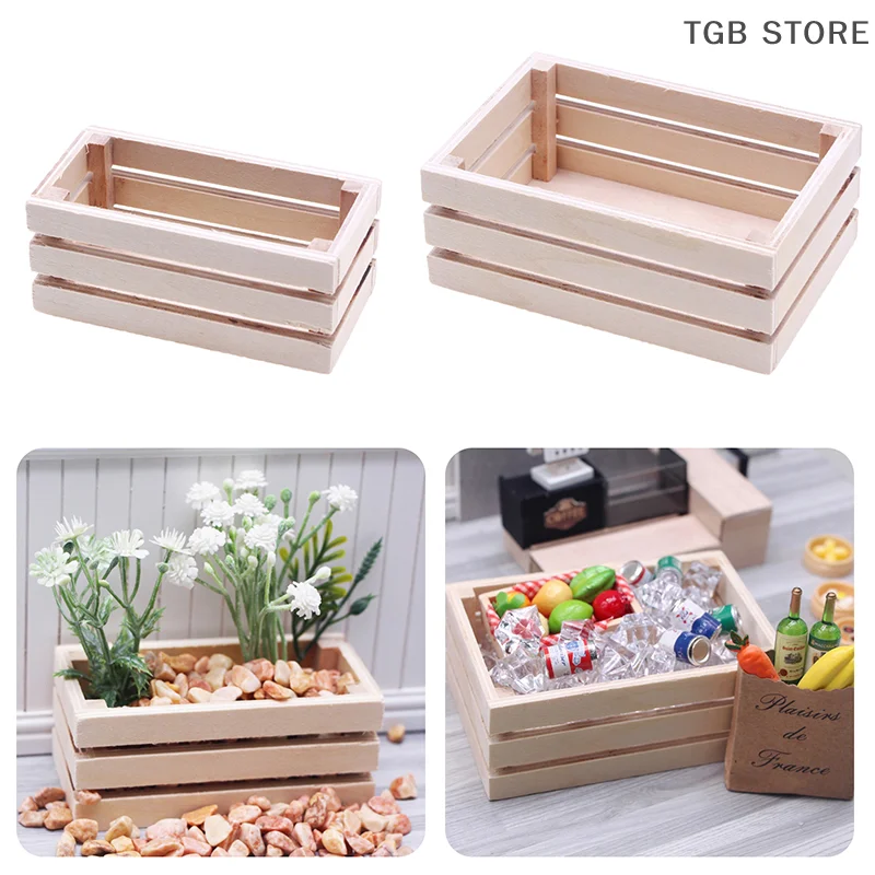 1개 1:12 식물 화분 음식 음료 보관 바구니 홈 가든 모델 장식 장난감 인형 집 액세서리