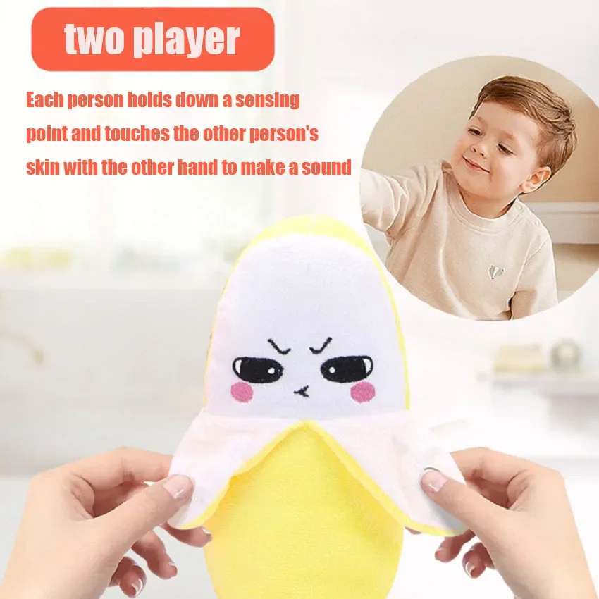 23CM Creative Fruit Sensing Beat Piano Plush Toy Strawberry Banana Carrot Electric Toy Doll Music Parent-child Interactive Toy