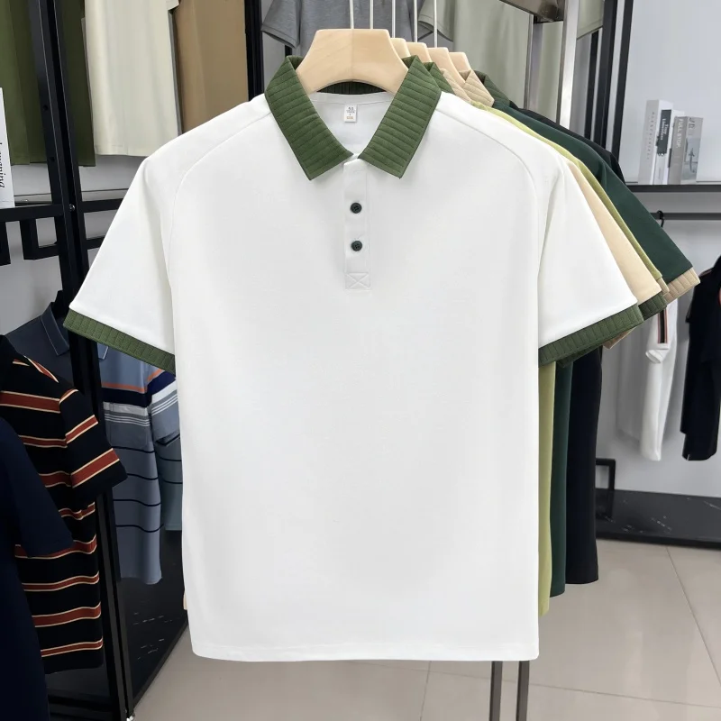 Herren Kurzarm Luxus Qualität Einfarbig Poloshirt Designer Sommer Mode Lässig Atmungsaktiv Revers T-Shirt Top Herrenbekleidung – Detail 11