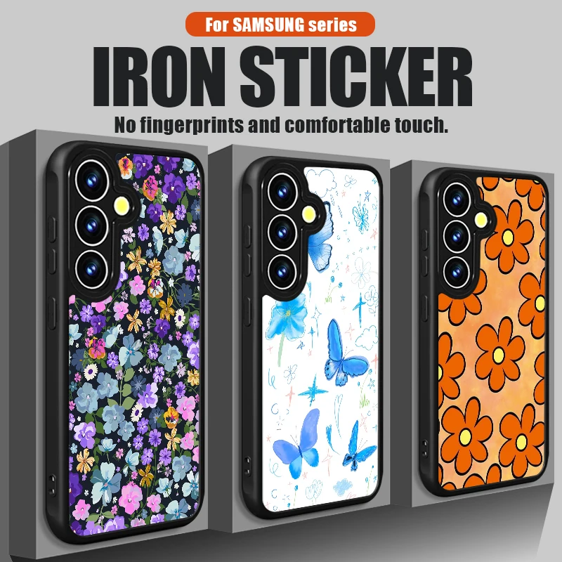 Magnetic Flower Butterfly Pattern Phone Case For Samsung Galaxy S26 S24 S23 Ultra S25 FE S22 Plus S25Edge For Magsafe Hard Cover