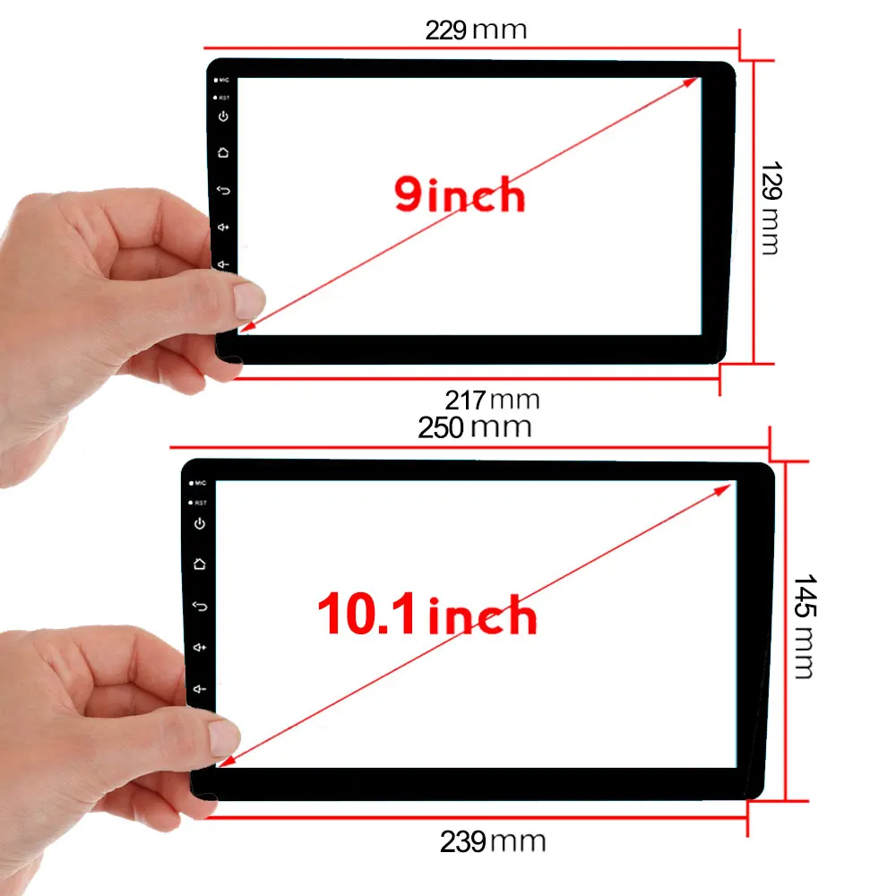 

229*129*217MM Car Tempered Glass Protective Film Sticker For TEYES CC2 CC3 For 9 10 Inch Radio Stereo DVD Touch Full LCD Screen