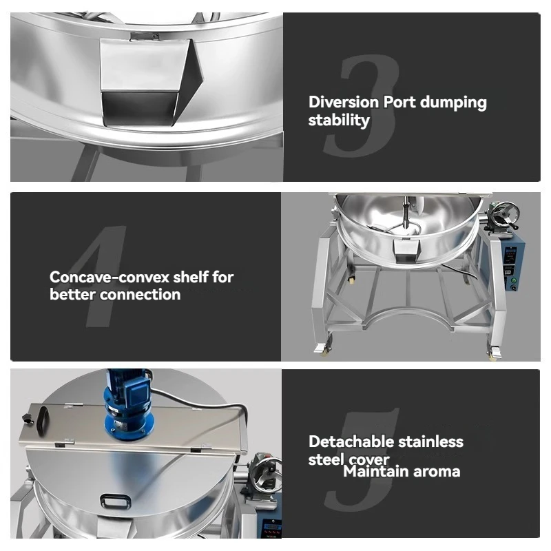 Automatisches handels übliches Hot-Pot-Boden material elektro mechanische Heizung Rühr pfanne Kochs auce Mixer