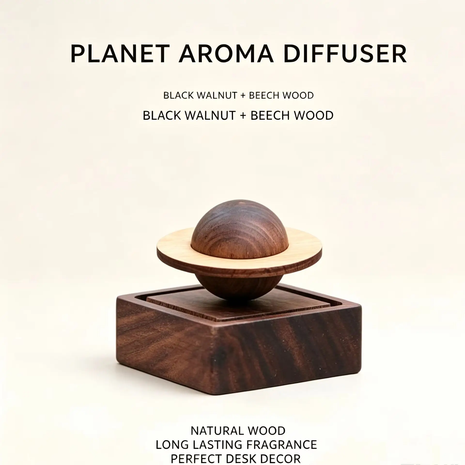 HTMCK 1pcs wood scent No essential oil diffuser Jupiter shape home decoration fresh air present to friend dorm room essentials view 4