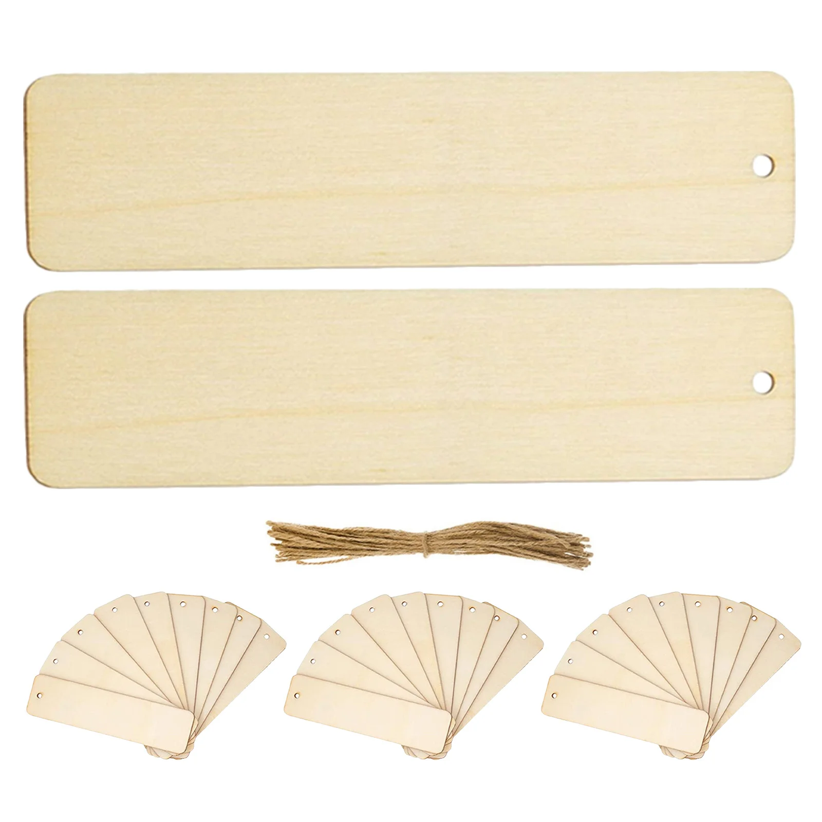 

40Pcs Wood Bookmark Blanks Natural Rectangle Craft Tags for DIY Graffiti Painting Page Markers Wooden Label Pendant Set