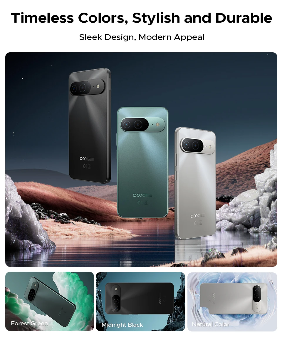 Global Version DOOGEE B10 Smartphone Android 16 7600mAh Battery 6GB 256GB 6.6'' Display 64MP AI Camera IP68 / IP69K Mobile Phone