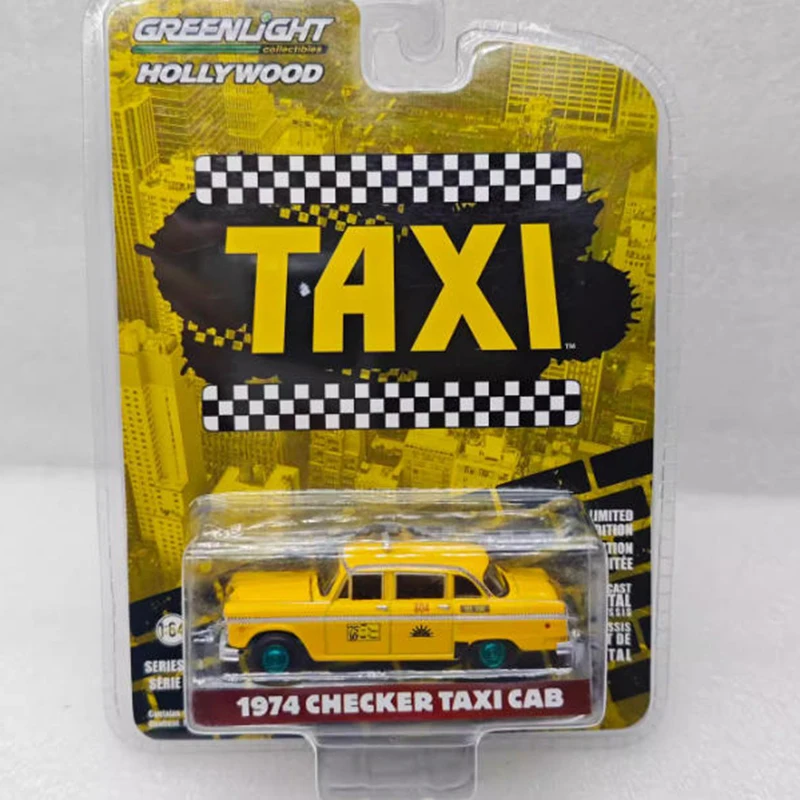 

Greenlight 1:64 Scale 1974 CHECKER TAXI CAB Green machine Alloy Simulation Car Model Collection Display Ornament Toy Gift