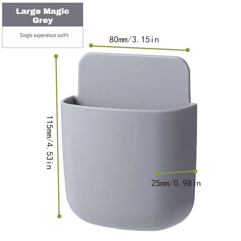 No Drill Wall Mounted Remote Control Holder Storage Box for TV AC Phone Plug Organizer Lightweight Living Room Rack view 5