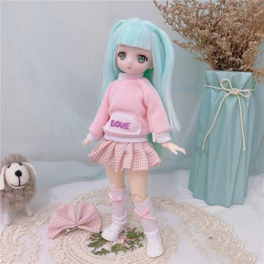 

BJD Girl Dolls 30cm Kawaii 6 Points Joint Movable Dolls With Fashion Clothes Soft Hair Dress Up Girl Toys Birthday Gift Doll New