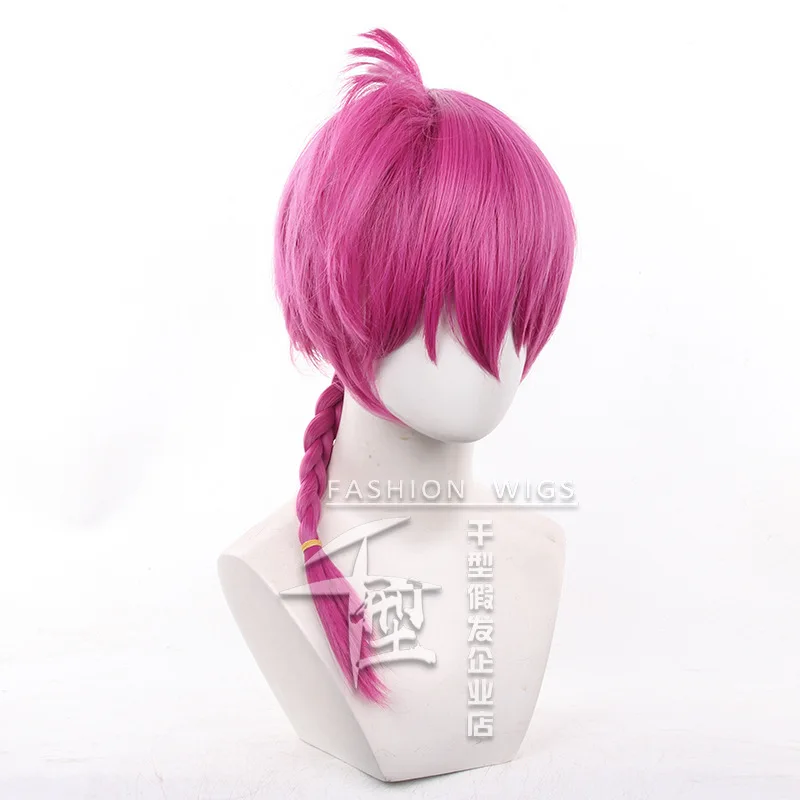 Anime Ranma 1/2 Ranma Cosplay Pruik Ranma Zwart Of Rose Synthetisch Haar Halloween Party Rollenspel Pruiken 50 cm lang + Gratis Pruik Cap