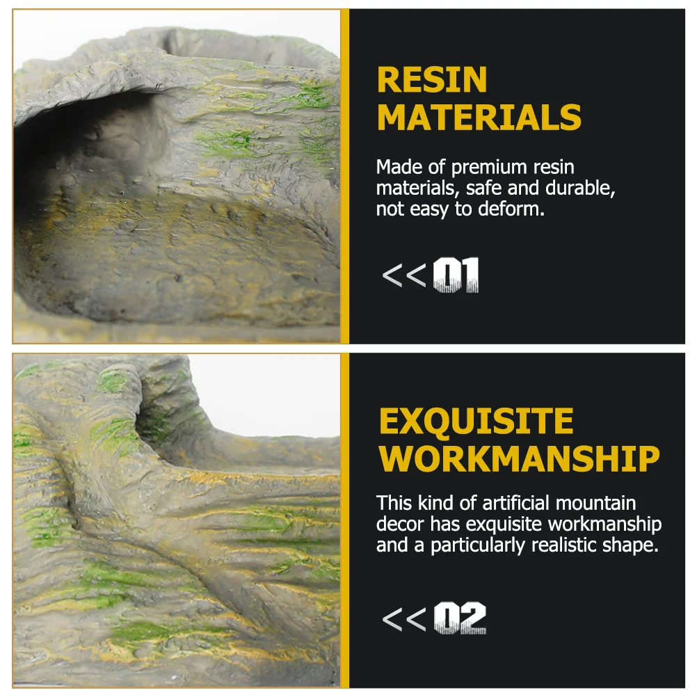 

Resin Tortoise Basking Platform Lifelike Rockery Ornament For Reptile Tank Decor Turtle Climb Platform Reptiles Hideout Scene