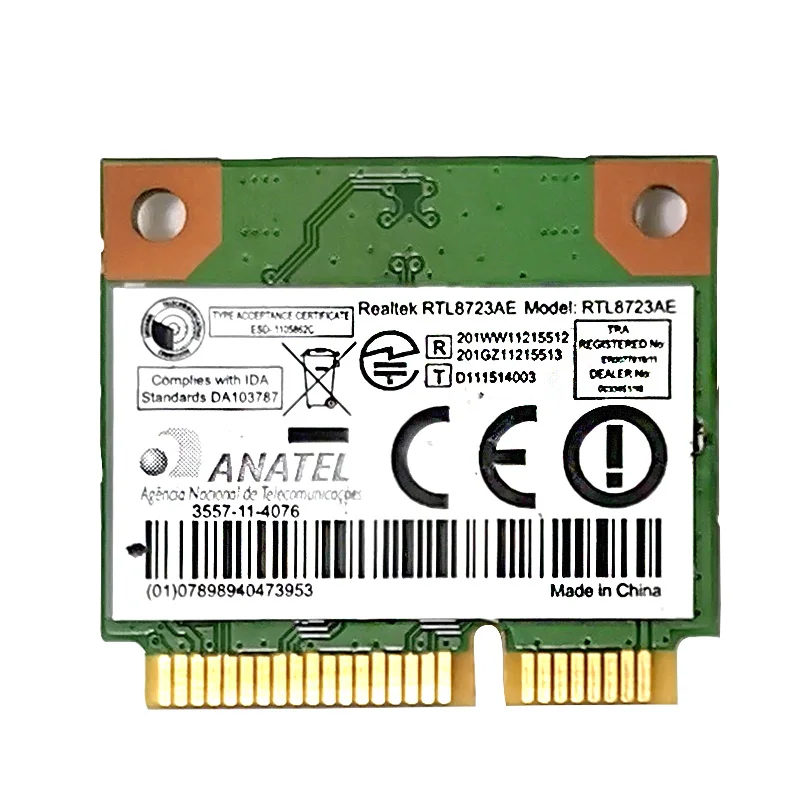 RealTek RTL8723AE 300Mbps + Bluetooth4.0 Half Mini PCI-Express Wireless Wifi Card WLAN Wlan Combo Card