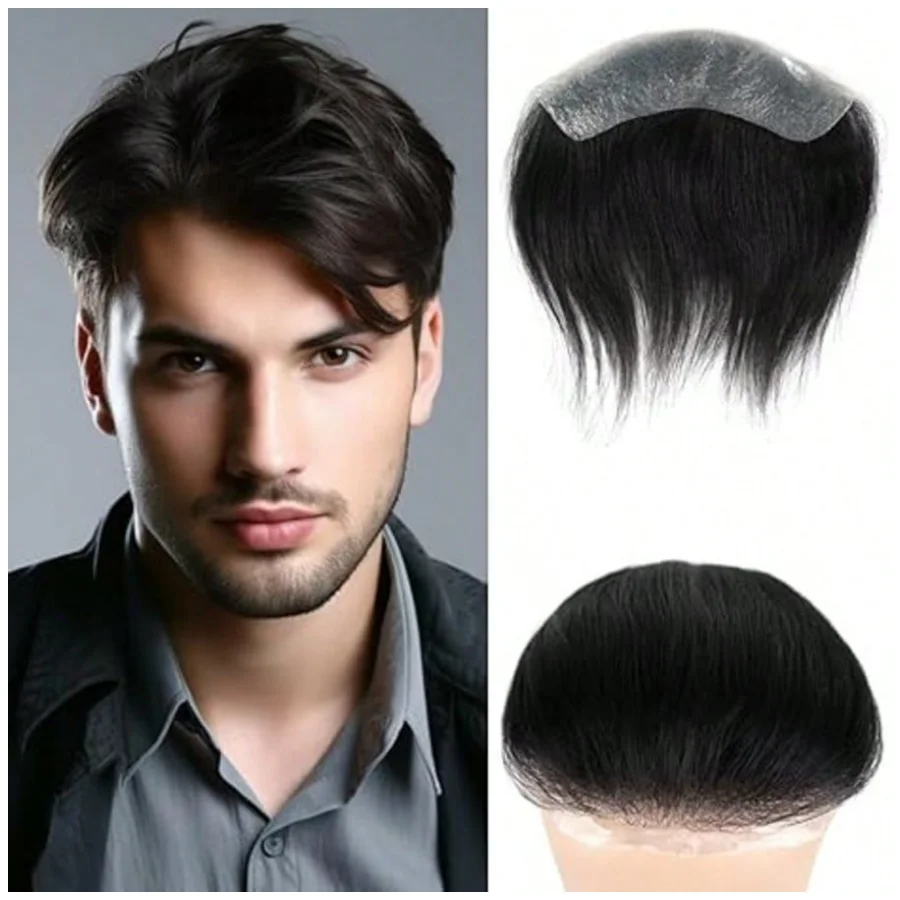 men's-16x2cm-v-shape-pu-thin-skin-hairline-toupee-real-human-hair-frontal-topper-natural-looking-replacement-system
