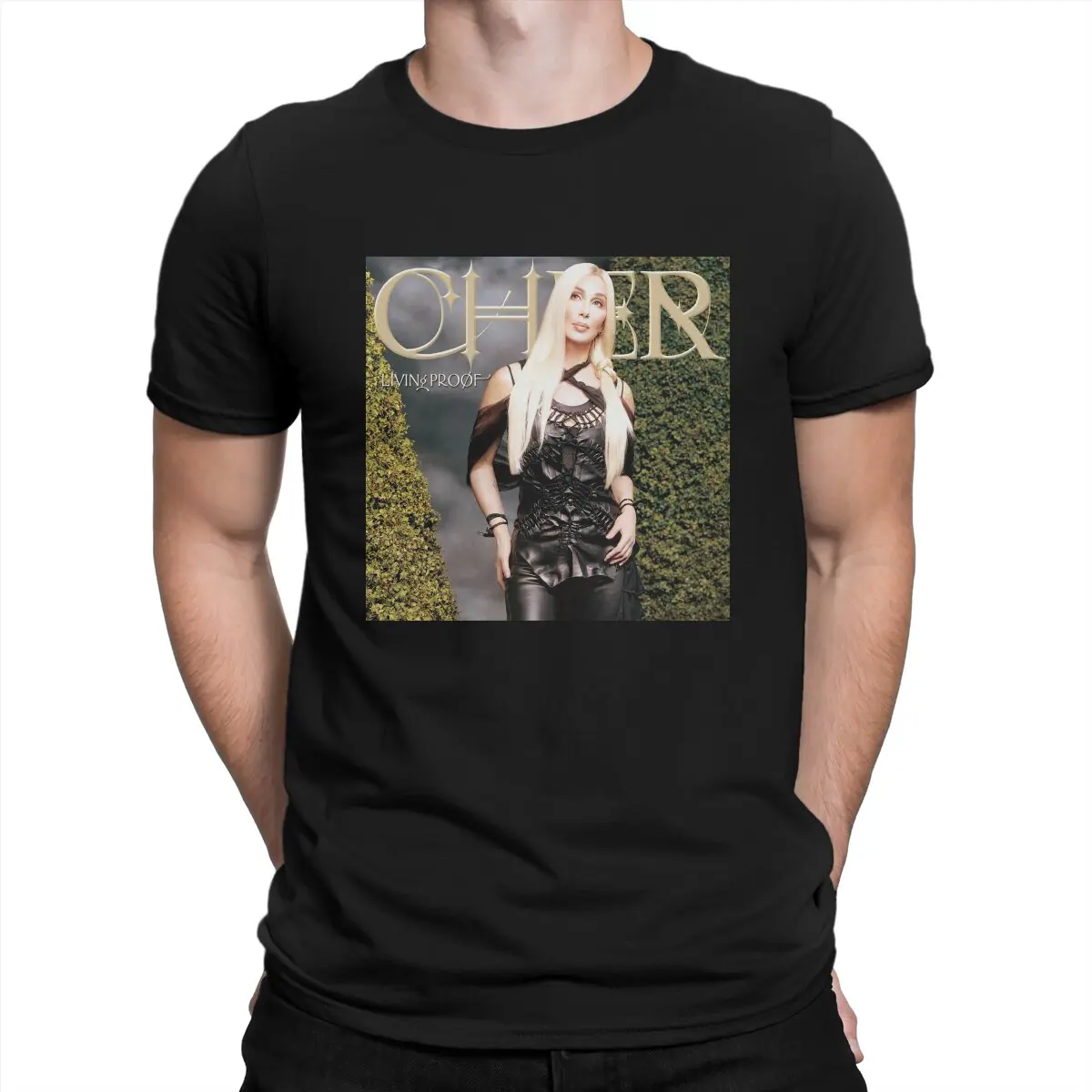 Living Proof Men's T Shirt C-Cher Singer Awesome Tee Shirt Short Sleeve Round Neck T-Shirt Pure Cotton Birthday Present Clothing