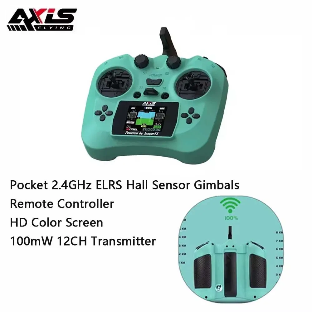 

Axisflying Pocket 2,4 ГГц ELRS датчик Холла подвески пульт дистанционного управления HD цветной экран 100 МВт 12-канальный передатчик RC инструменты