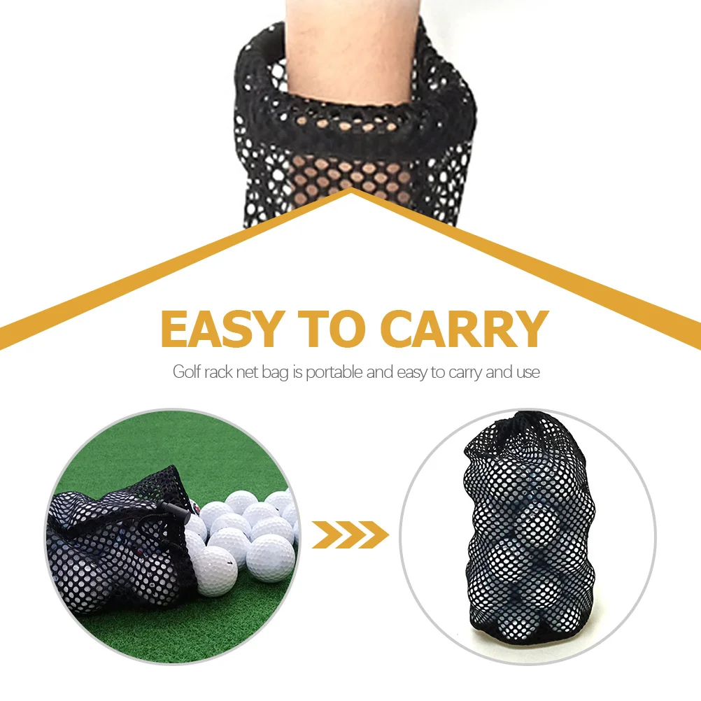 1pc Golf Ball Mesh Bag Drawstring Sports Ball Storage Pouch For Tennis Badminton Table Tennis Portable Nylon Organizer