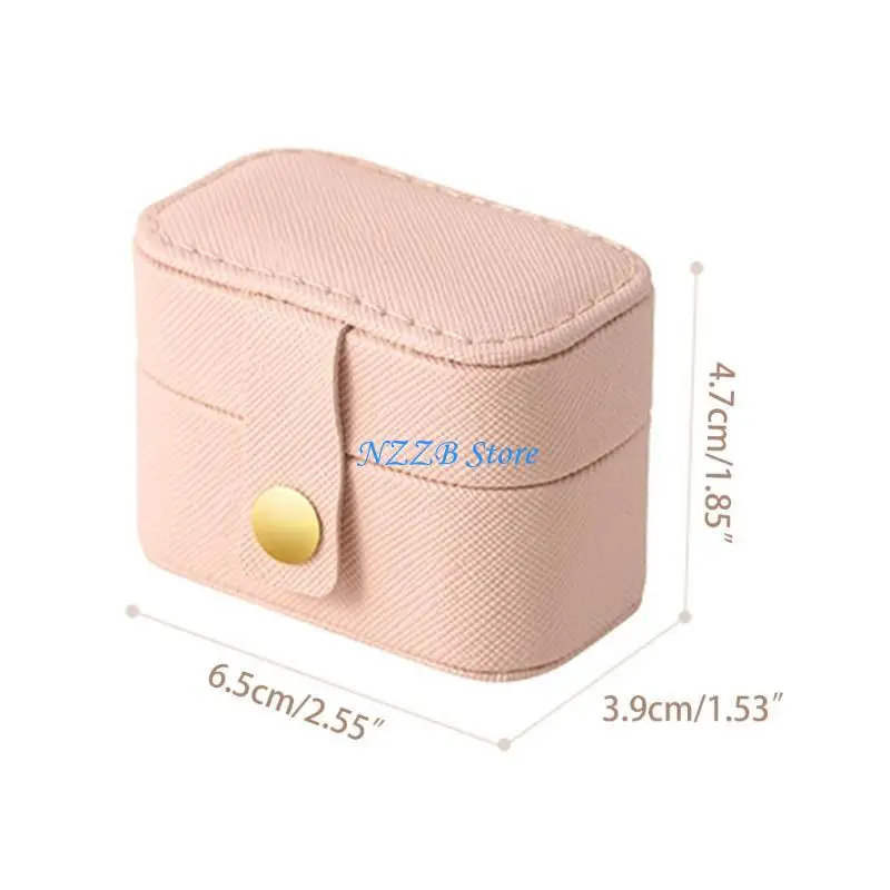 T21F Маленькая шкатулка для колец для ювелирных изделий, мини-футляр для ювелирных изделий, портативный футляр для хранения 4