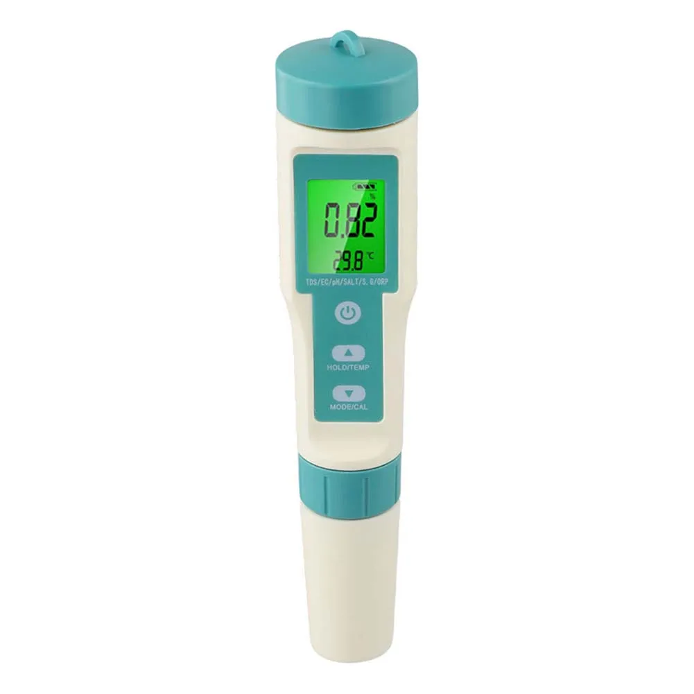 

Portable Water Quality Analyzer with LCD Display for pH Salinity ORP Temperature Testing in For Aquariums Pools