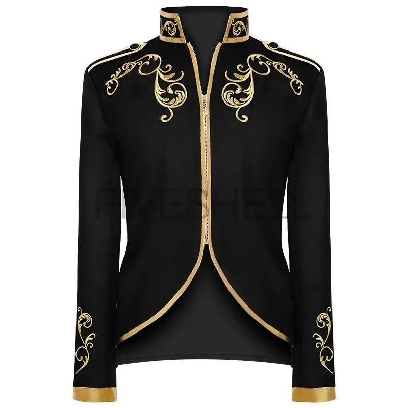Zizi 2025 Cosplay Medieval bordado dorado rey Príncipe renacentista disfraces de Halloween chaqueta prendas de vestir traje superior rojo negro azul W