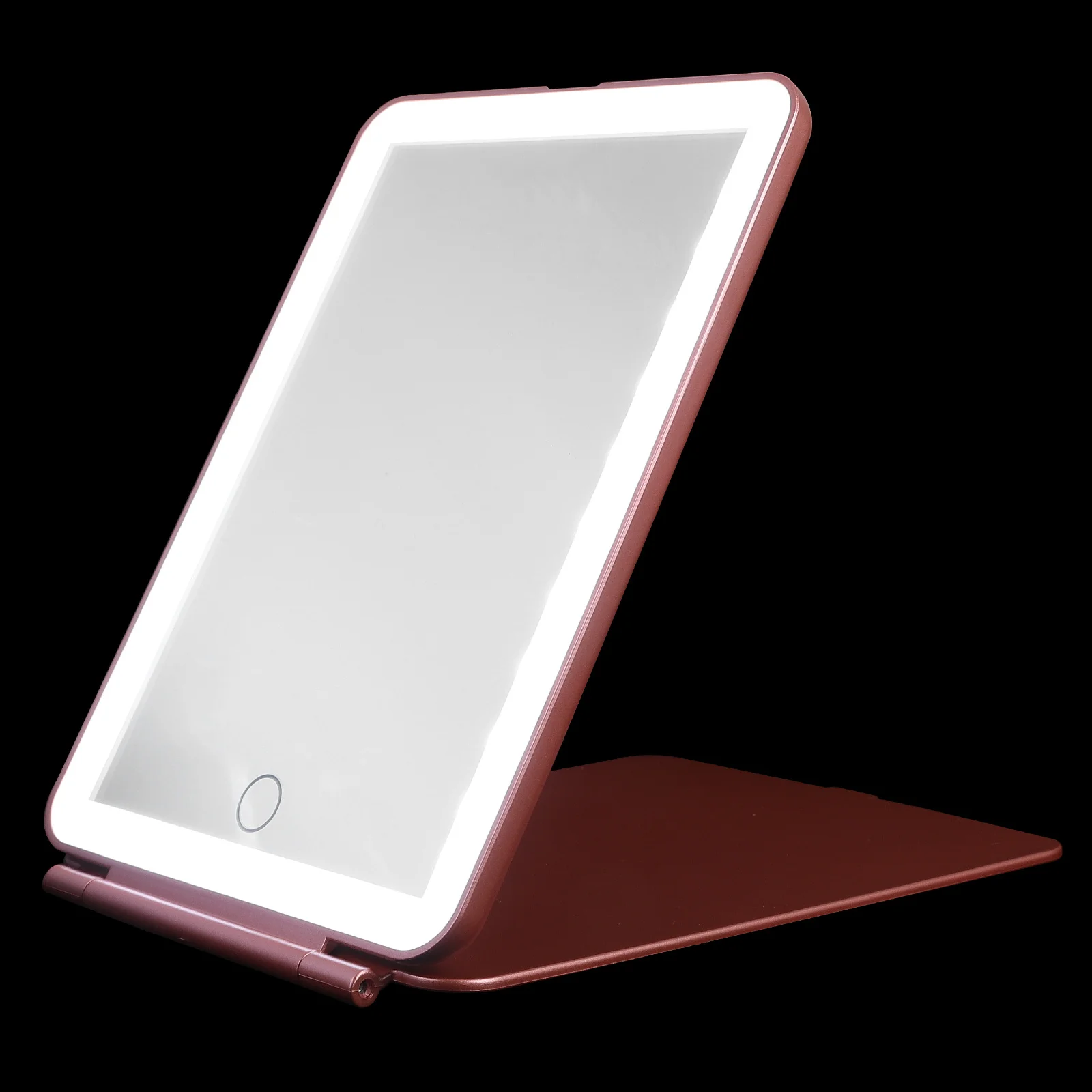 1 conjunto de espelho de maquiagem portátil ajustável luzes led reflexão base estável para uso diário viagem desktop espelho beleza