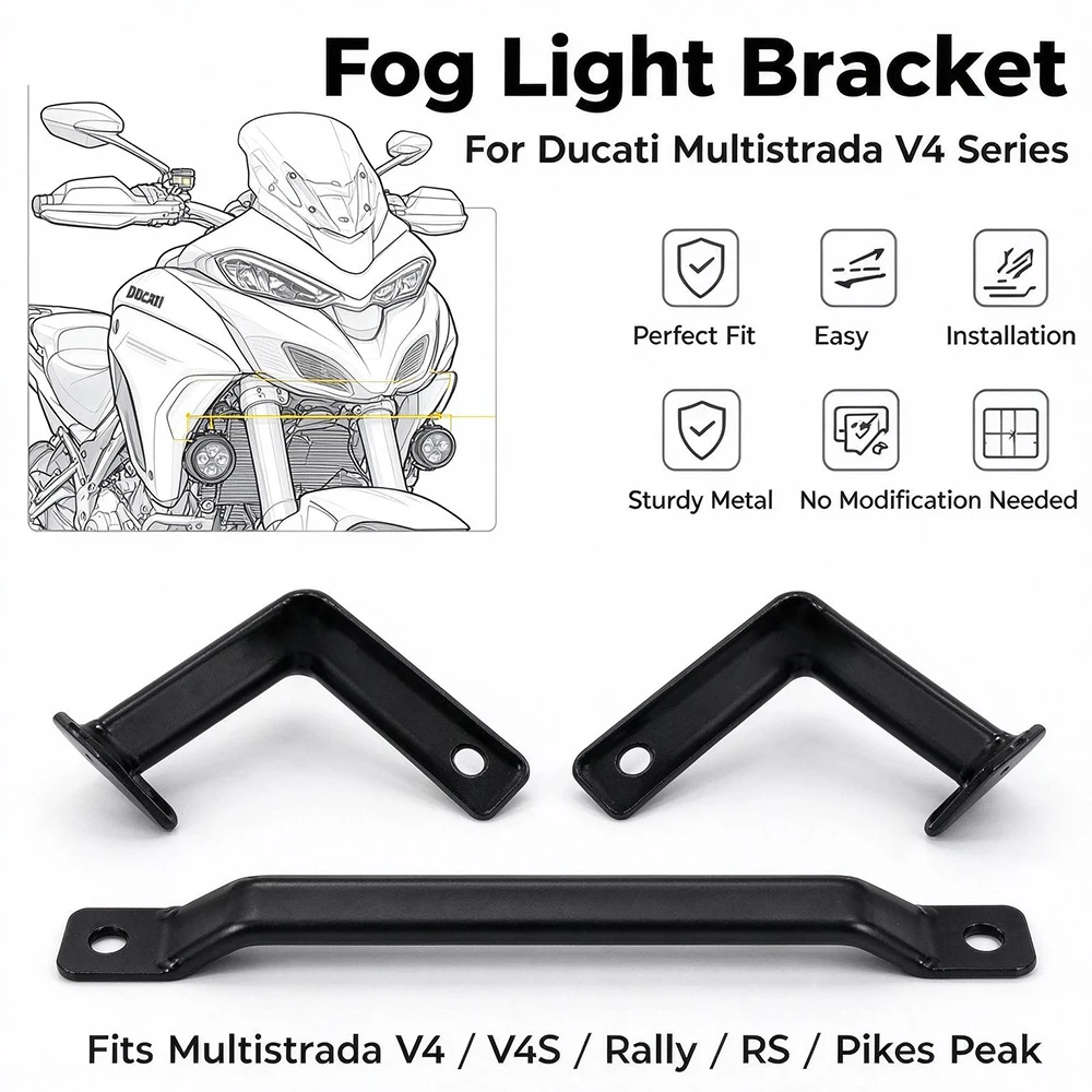 For Ducati Multistrada V4 RS Rally Motorcycle Driving Fog Light Spotlight Brackets Auxiliary Light Bracket Accessories
