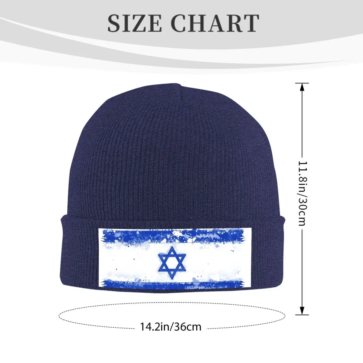 Israel Grunge Flag Warm Knitted Cap Hip Hop Bonnet Hat Autumn Winter Outdoor Beanies Hats for Men Women Adult