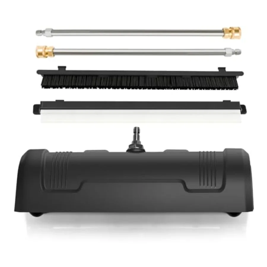 

Насадка для очистки поверхностей под давлением, металлическая, для мытья полов, подходит для подъездных путей, тротуаров, патио, с 2 удлинительными штангами