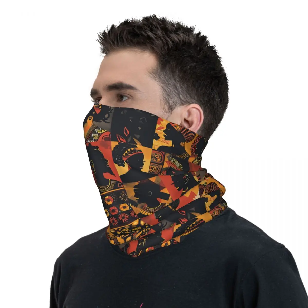 Black History Month Pattern African American Thin Wrap Scarf Bandana Neck Gaiter Face Cover Headband image 5