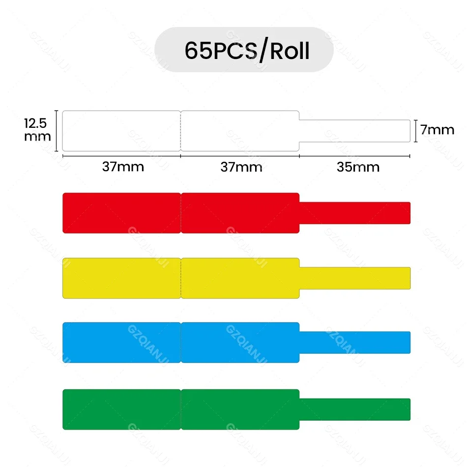 Label Paper Sticker Multi Size 15x30mm 12x30mm White Transparent Tape P15 Thermal Printer Colorful Adhesive Cable Waterproof