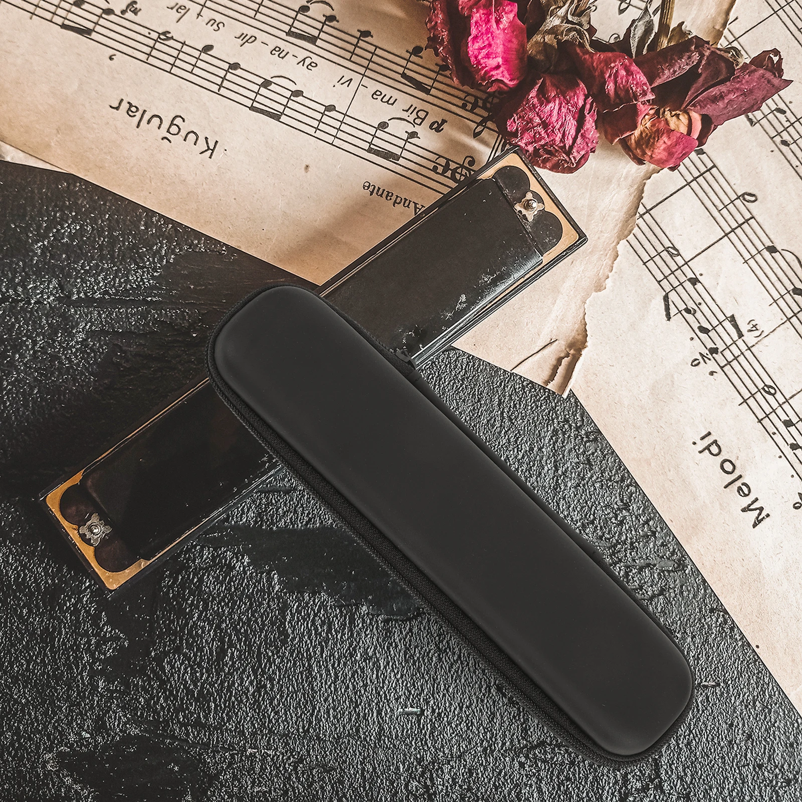 

2pcs Harmonica Storage Bag EVA Shockproof Case 20x3 5x3cm Travel Pouch Portable Protective Container Accessories Musical