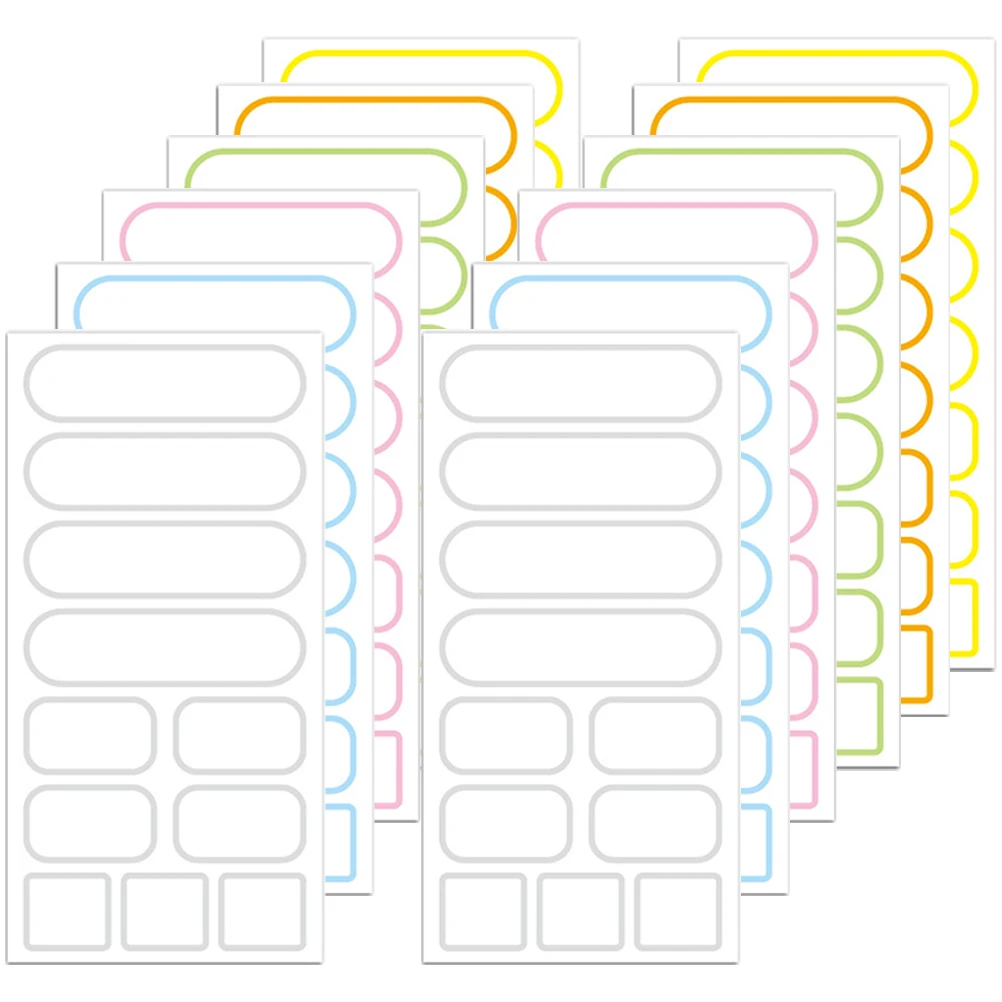 

24 Sheets PVC Self Adhesive Stickers Waterproof Freezer Labels Container Marking Bottle Tag Office Supply Home ganization Folder