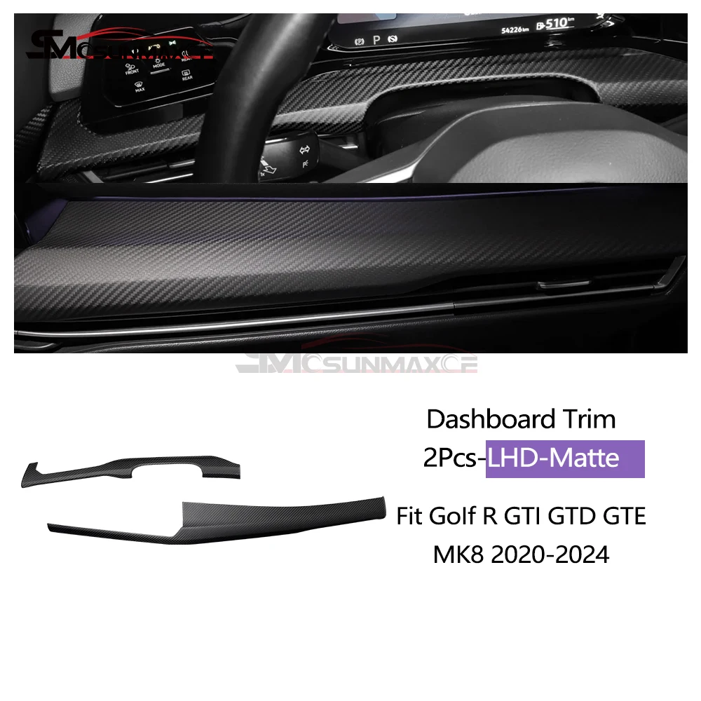 Interieurkit van carbon fiber voor Golf R GTI GTD GTE Golf 8 MK8 Golf 8.5 MK8.5 2020-2026, dashboard, centrale bediening, raamschakelaarpaneel