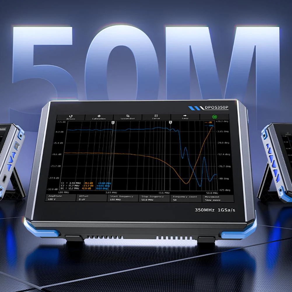 1Set DPOS350P 4-in-1 Tablet Oscilloscope 2-channel 350MHz Signal Generator Spectrum Analyzer Frequency 50MHz Power Tool Parts
