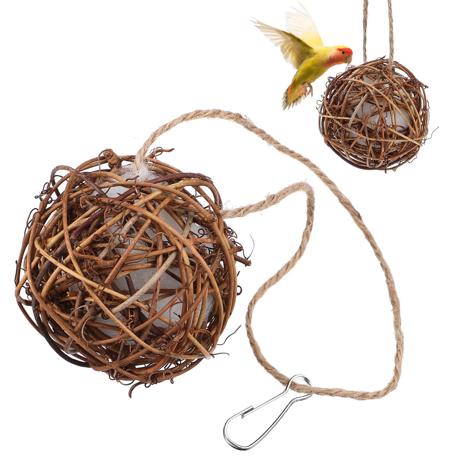 3 Pcs Hummingbird Nest Builder Usa Decor Birdfeeders Houses for outside Nesting Hanging Material Box Kit Cotton Yard