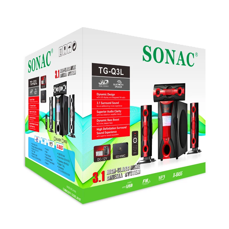 SONAC TG-Q3L Live party box speaker outdoor portable karaoke loudest speakers Flame light,wireless mic