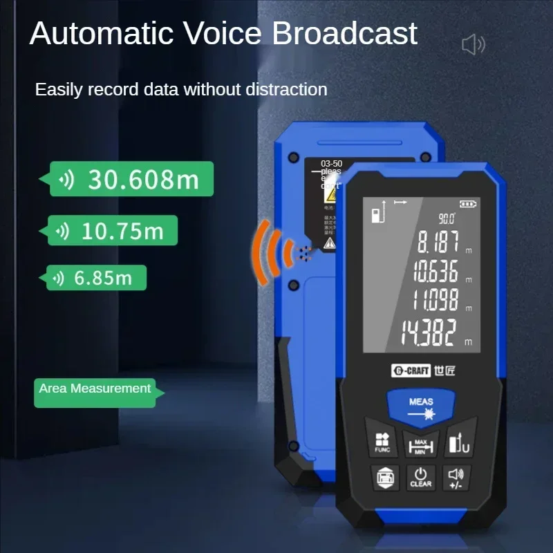 Handheld Laser Rangefinder Distance Meter 50M - 120M Medidor Laser Tape Build Measure Device Electronic Ruler USB charging