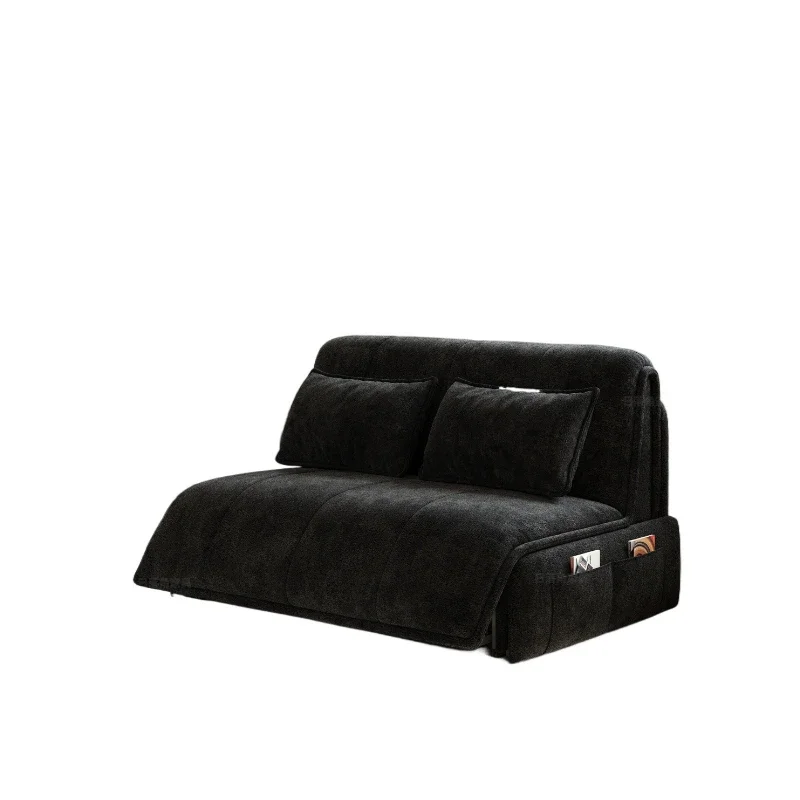 Smart electric sofa bed foldable dual-purpose small apartment living room bedroom balcony remote control double chenille sofa