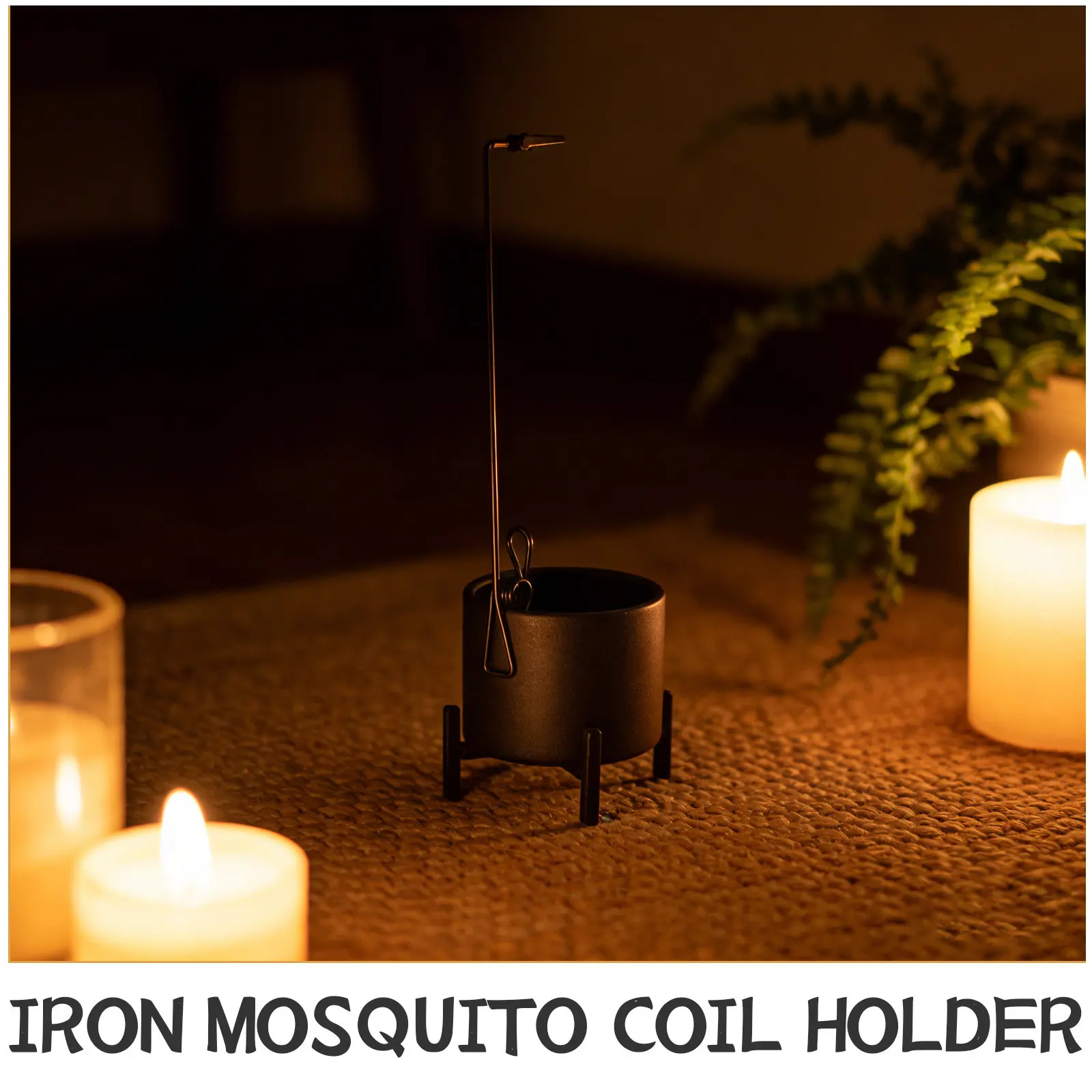 Standing Stick Incense Burner Cast Iron Metal Holder with Removable Ash Tray Stable Four-Leg Design for Home Office Meditation