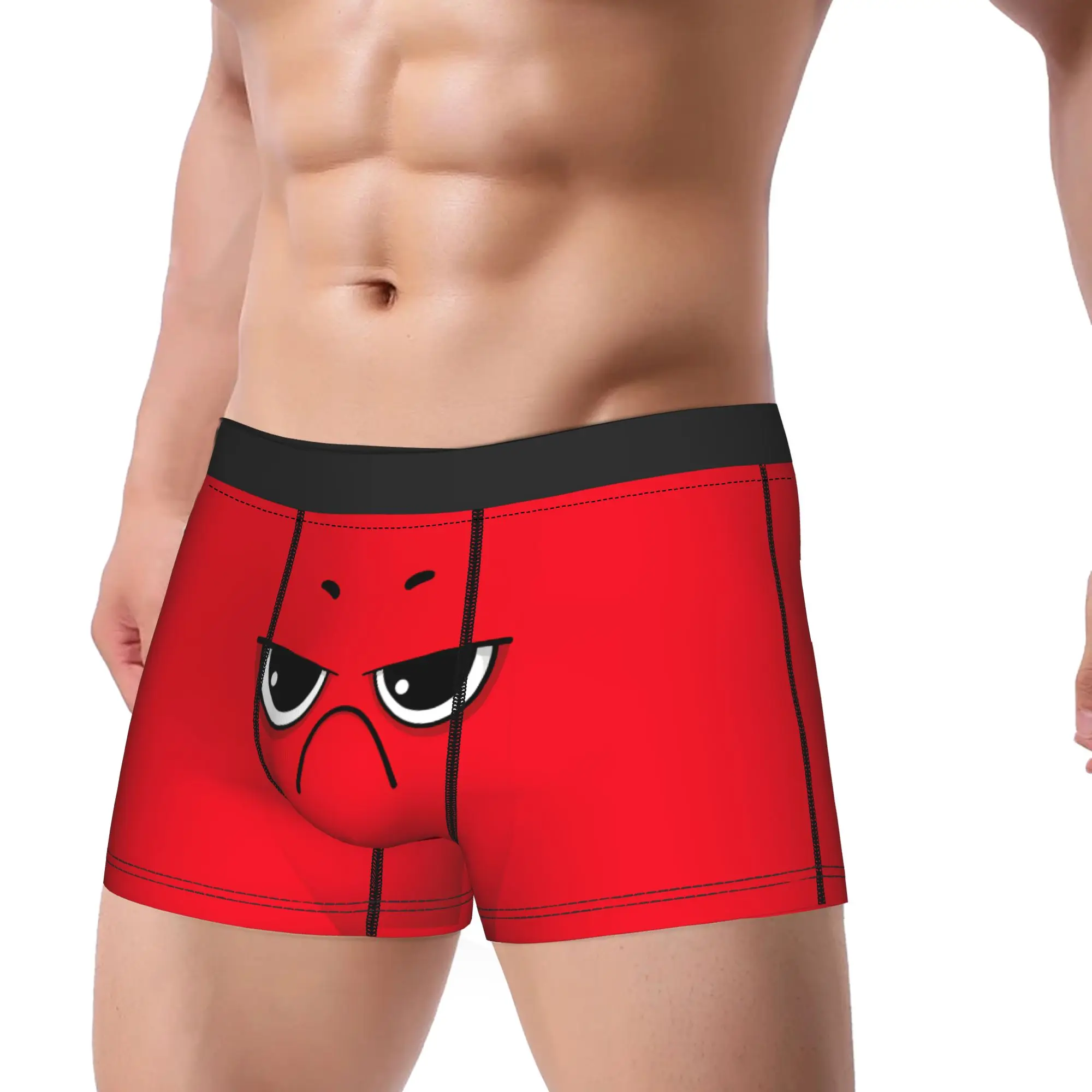 An Angry Looking Face Funny Meme Underwear  Novelty Panties Custom DIY Boxer Brief For Male 3D Pouch Plus Size Boxer Shorts