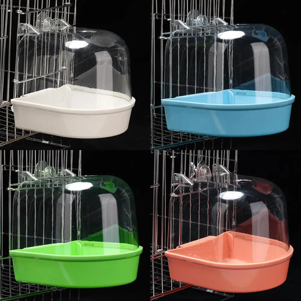 Hanging Bird Bath Cube Parrots Bathtub Bath Shower Box Cage Accessory for Little Bird Canary Budgerigar Cockatiel Lovebird Boxes