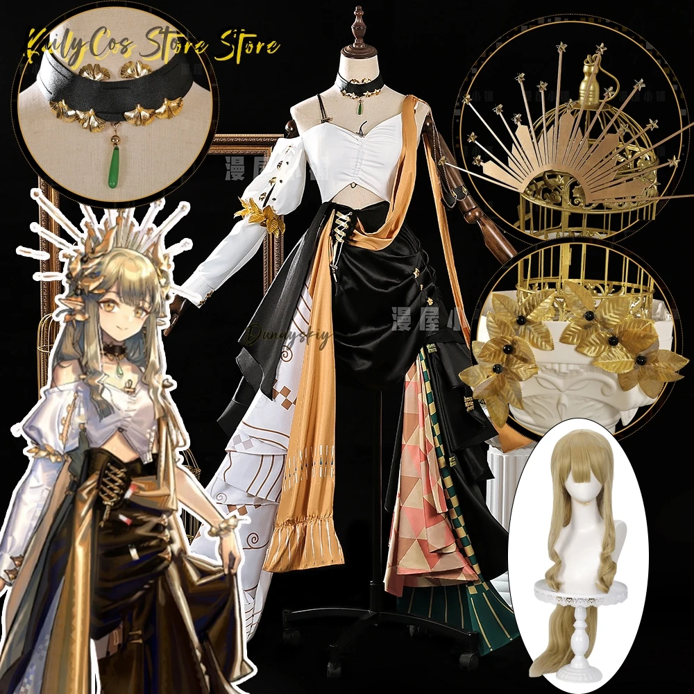 

Muelsyse Cosplay Game Arknights Costume Muelsyse New Skin Long Dress Wig Shoe Suits Halloween Women Uniform For Role-playing