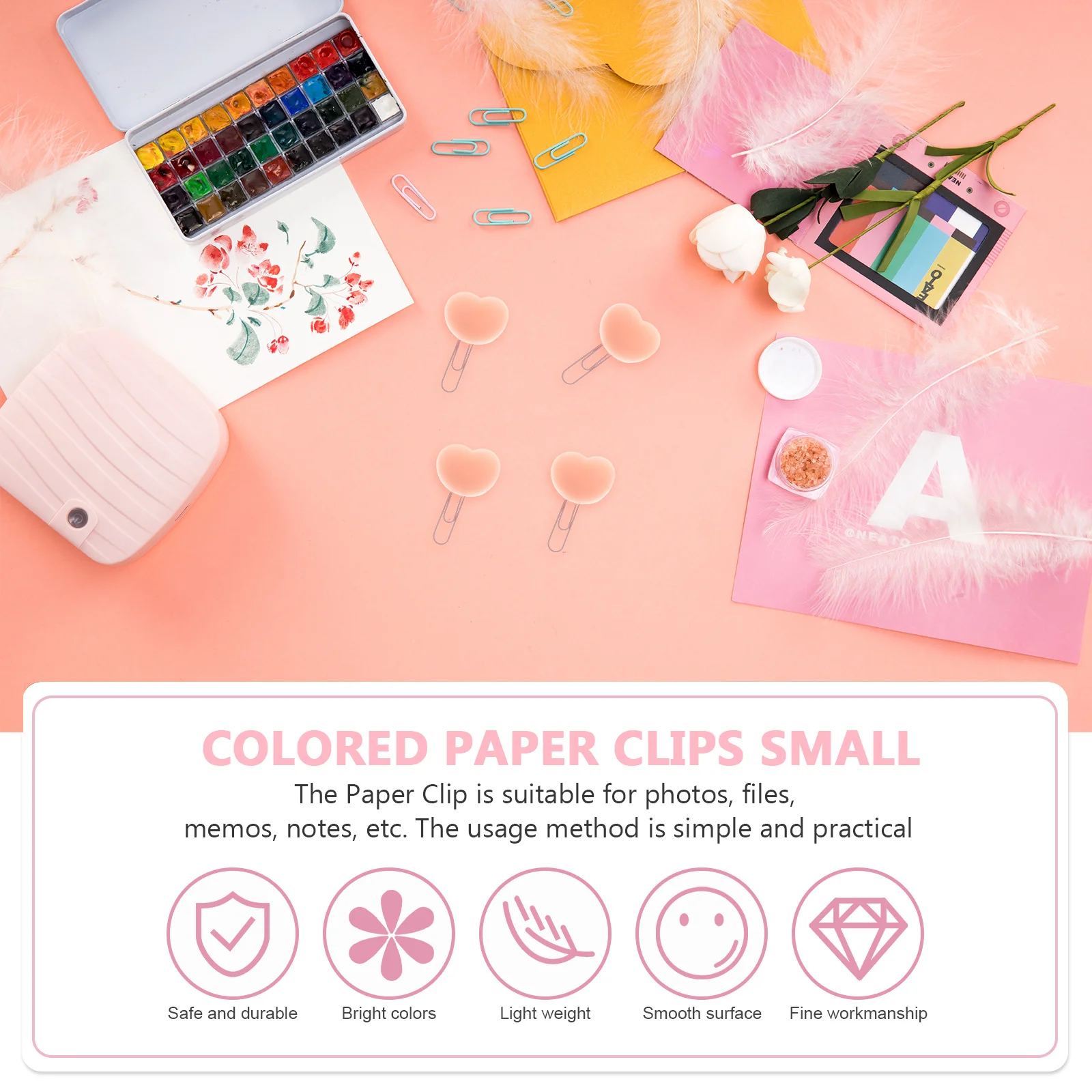 

4pcs Stress Relief Paper Clips PVC Soft Colorful Cartoon Shaped Office School Supplies Colored Small Clips For Photos Files