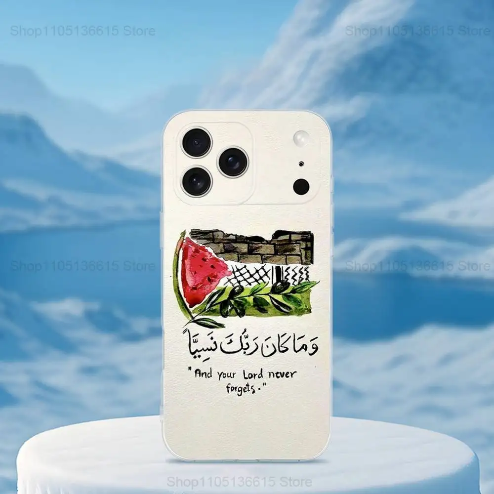 Art Embroidery-PalesTine-ES Phone Case For iPhone 16,15,14,13,12,11,17 Pro,Max,Plus,X,XS,XR,SE,Mini Transparent Soft Cover #6